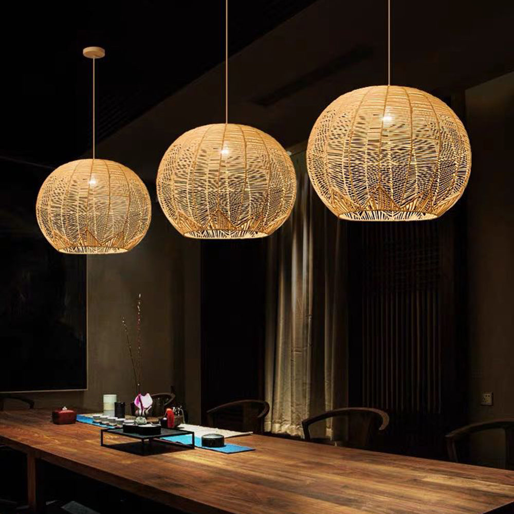 Ritta Vintage Design LED Hanglamp Rotan Metaal Studeerkamer