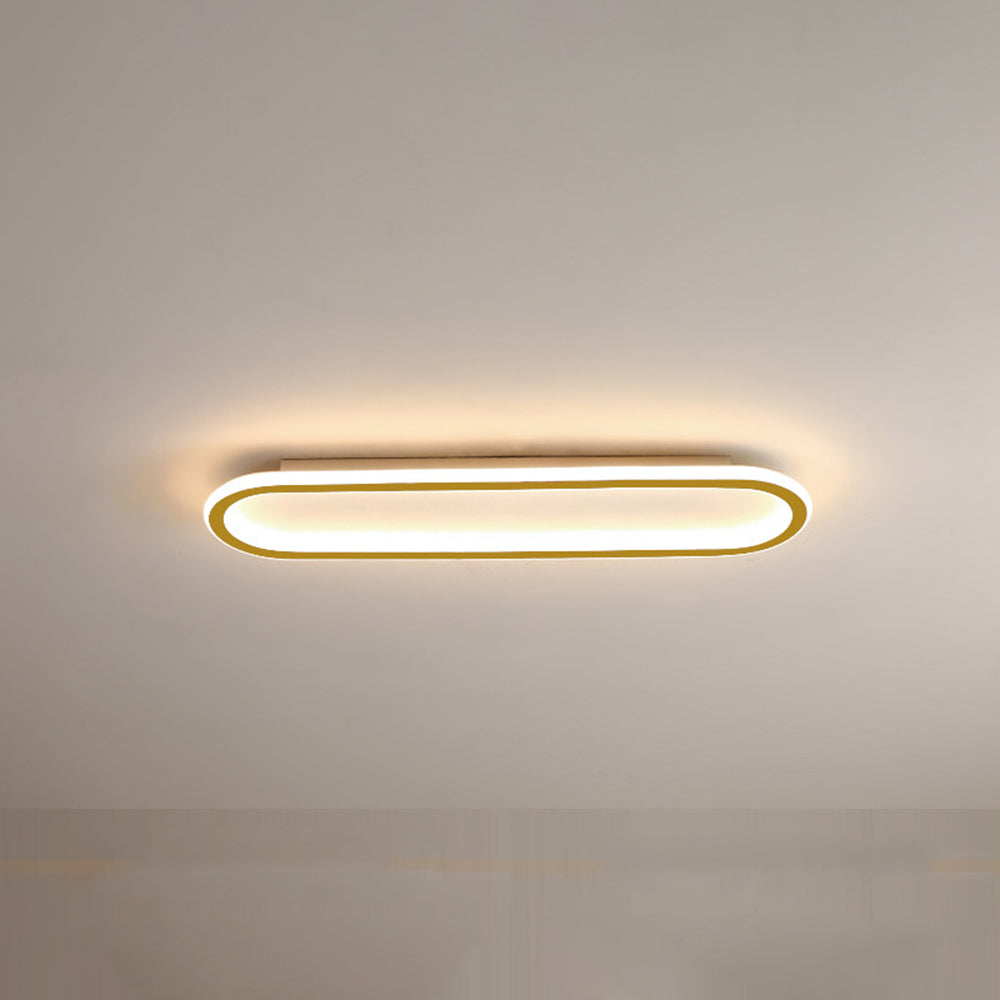 Quinn Minimalistisch Elliptische LED Plafondlamp Metaal/Acryl Zwart/Goud/Roségoud