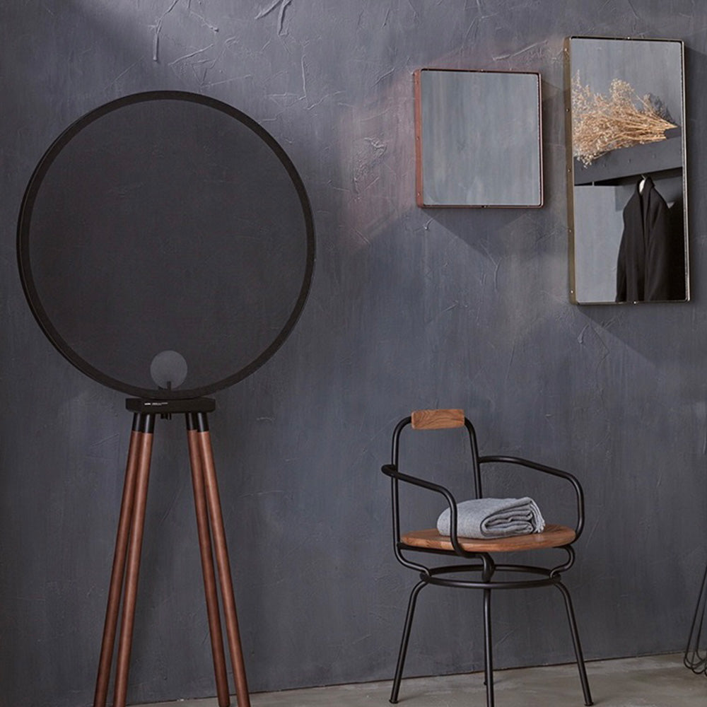 Cooley Moderne LED Vloerlamp Zwart Metaal Hout Woonkamer Slaapkamer