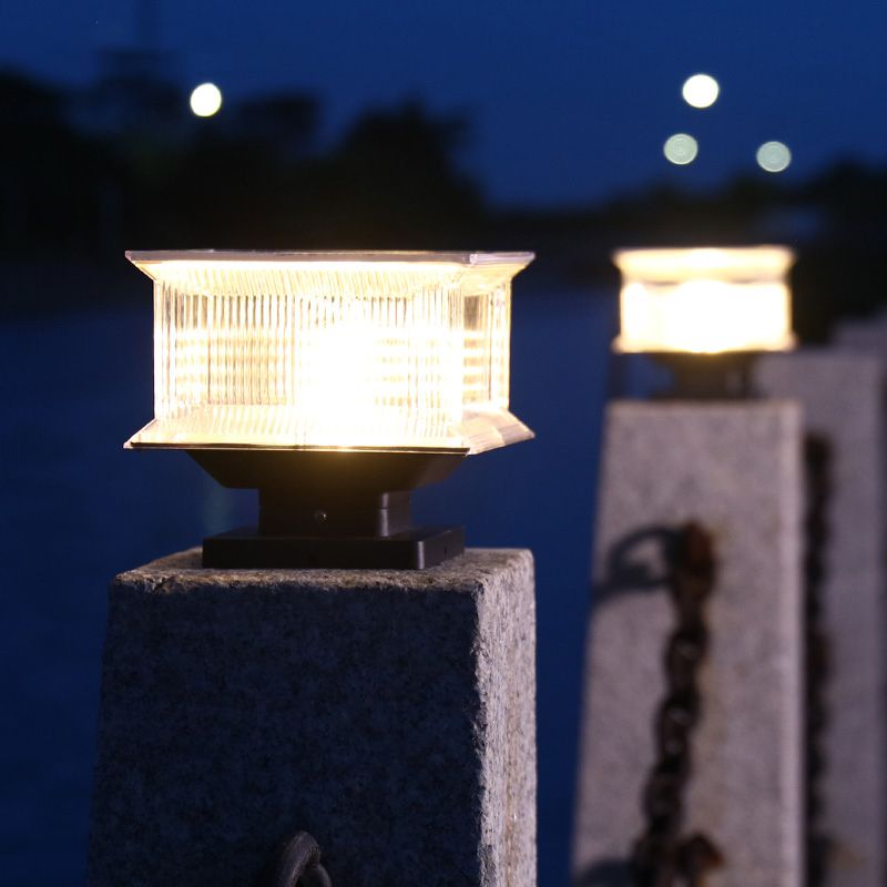 Riley Moderne LED Kubus Buitenlamp Zonne Metaal/Acryl Zwart Tuin/Stoeprand/Balkon