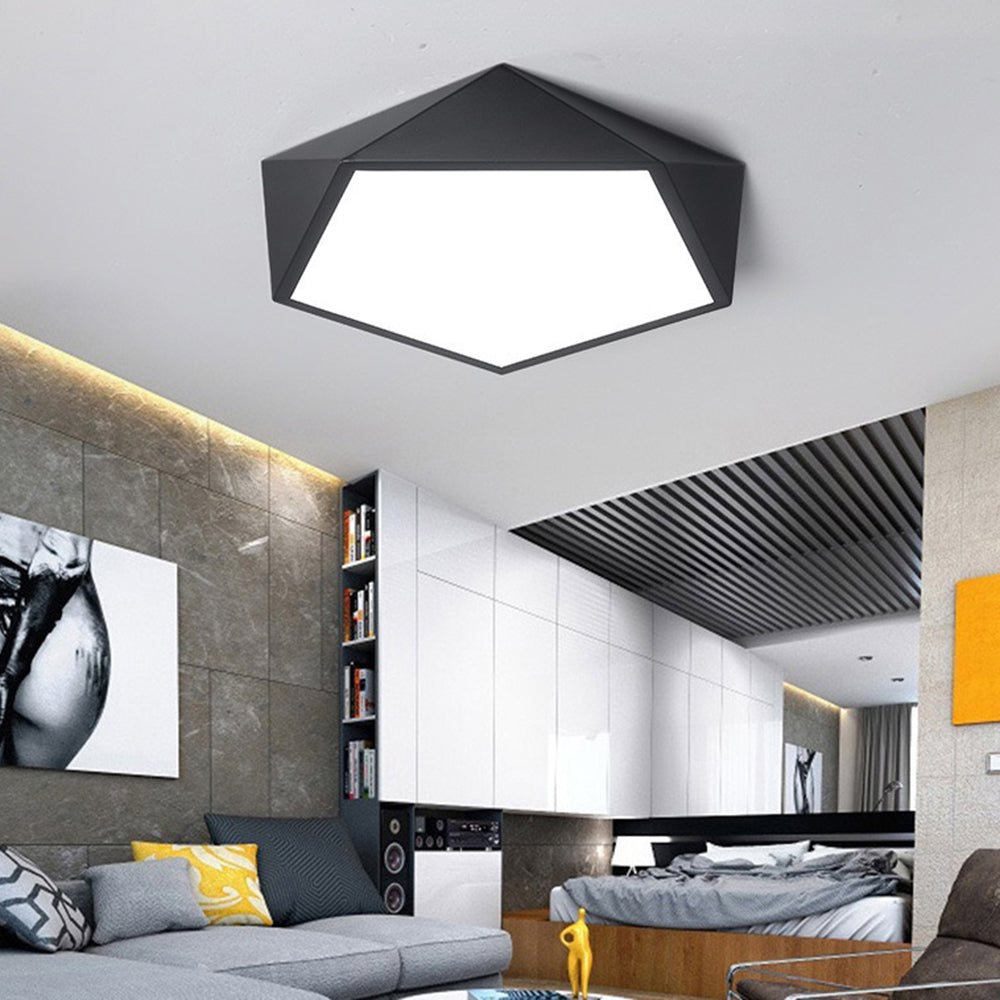 Quinn Moderne LED Plafondlamp Zwart Wit Metaal Slaapkamer Woonkamer