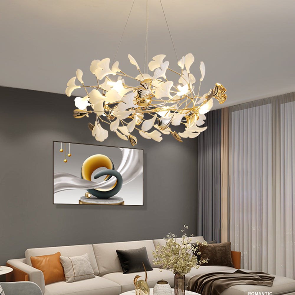 Olivia Flowerpot LED Hanglamp Wit Gouden Metaal Woonkamer Eetkamer