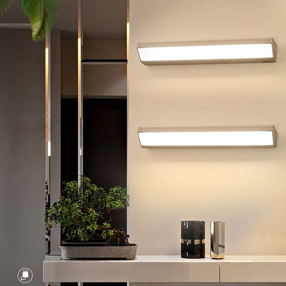 Orr Moderne Design LED Minimalistische Lineaire Trigonale Zuil Wandlamp Metaal/Acryl Zwart/Wit Badkamer