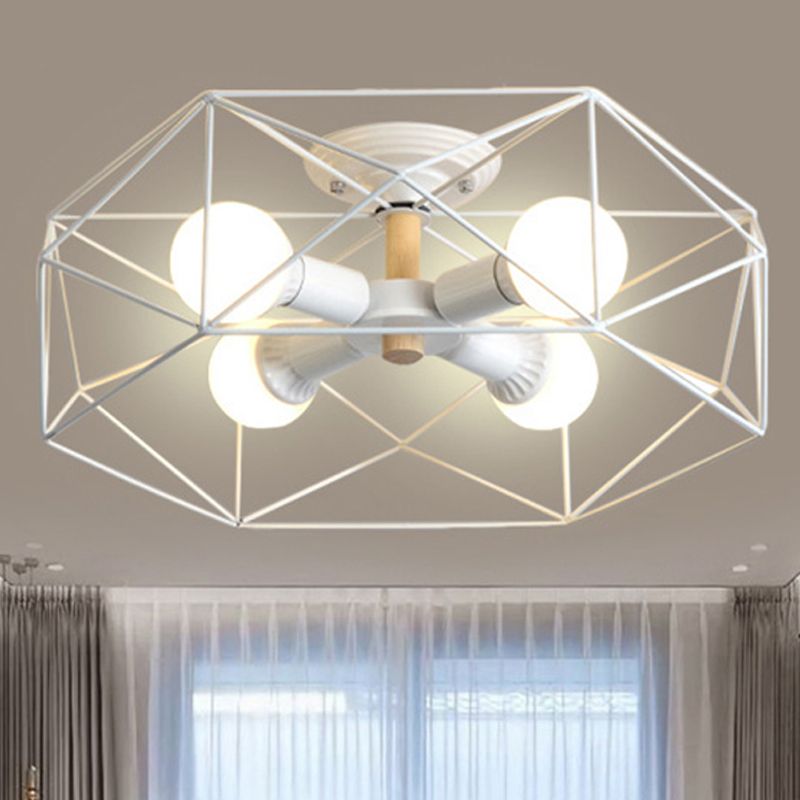 Cooley Moderne Geometrische Lantaarn Metaal Inbouw Plafondlamp Zwart/Wit/Goud