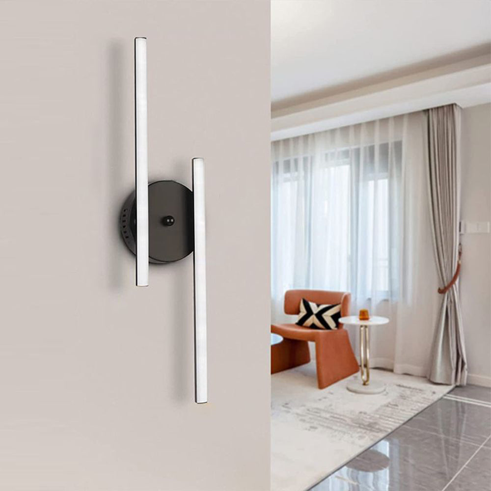 Edge Moderne LED Wandlamp Zwart/Zilver Woon/Slaap/Badkamer Binnen Kiezelzuurgel&Metaal