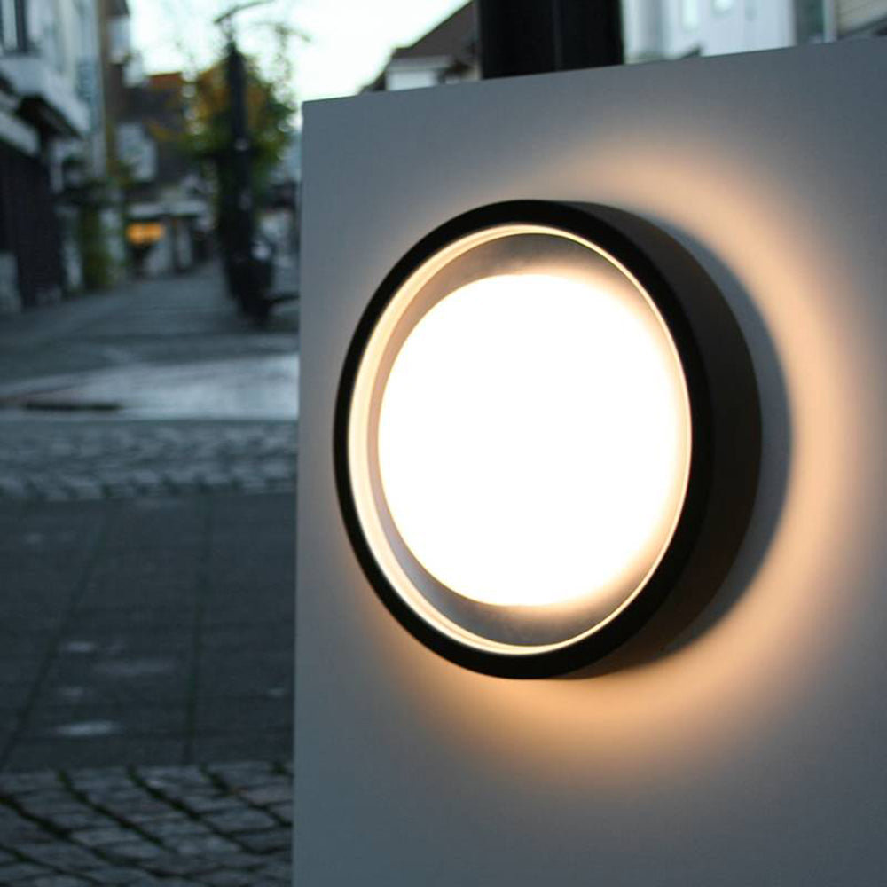 Orr Moderne LED Ronde Buitenlamp Zonne Metaal/Acryl Zwart Tuin/Stoeprand/Balkon