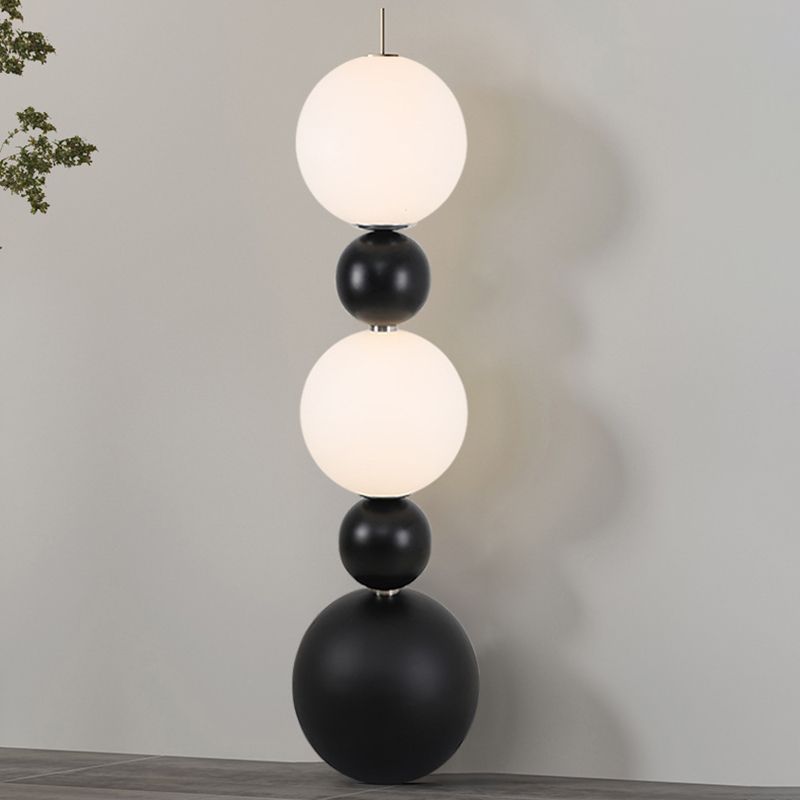 Valentina Moderne Design LED Balvormige Vloerlamp Hars/Glas Zwart/Wit Eetkamer/Woonkamer/Kelder/Hal