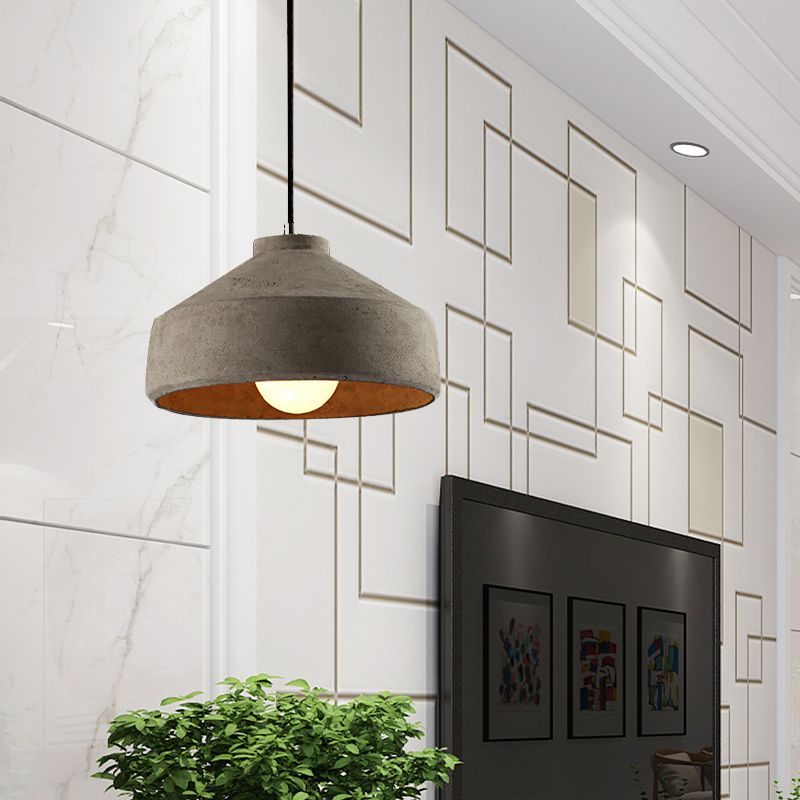 Byers Moderne Koepel LED Hanglamp Grijs Metaal/Cement Slaapkamer