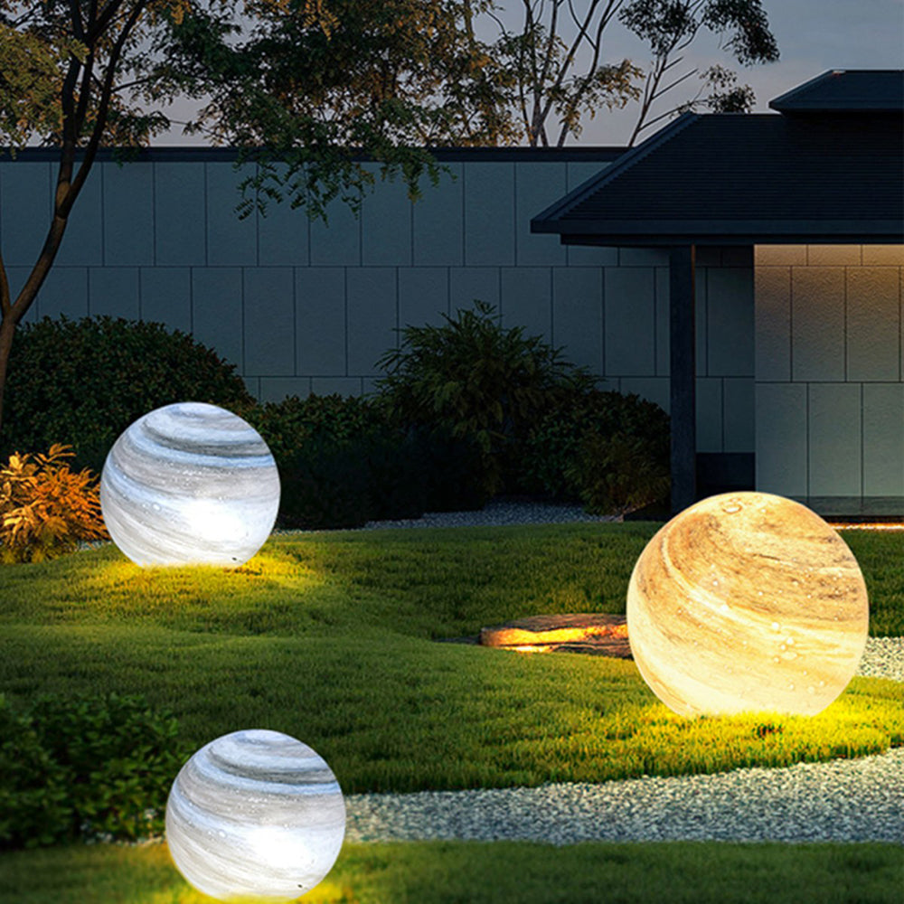 Elif Modern Bol LED Buitenlamp Blauw Metaal Acryl Hal Tuin Buiten