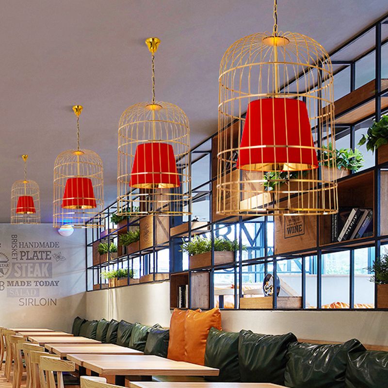 Alessio Vintage Bird Cage Metal Pendant Light