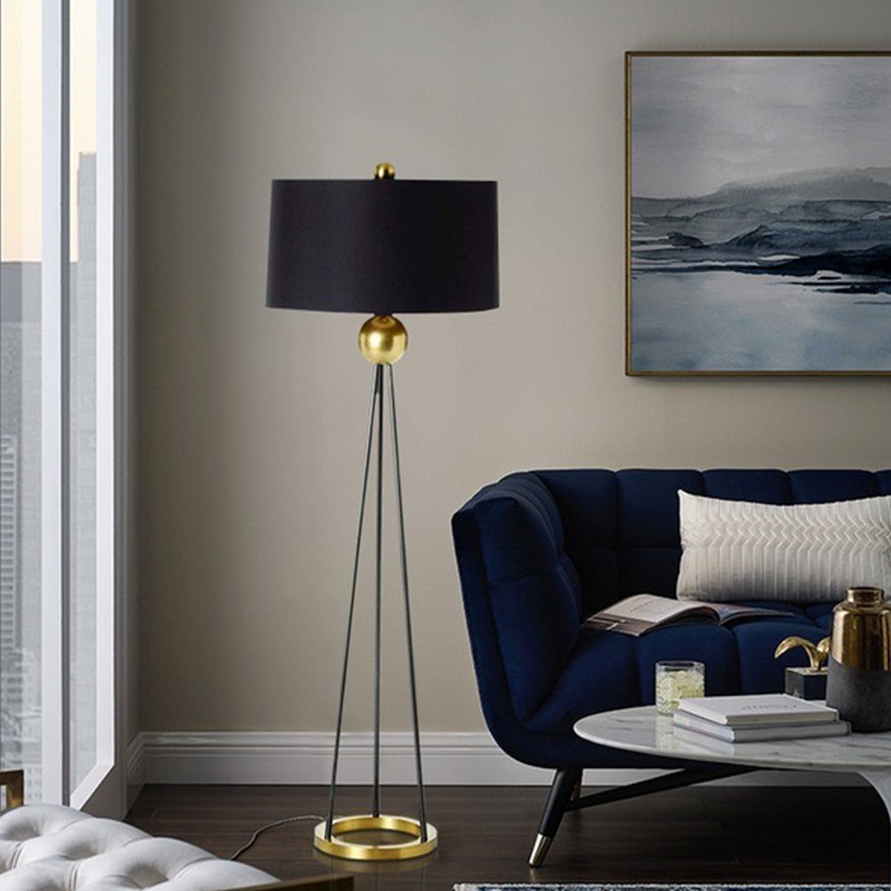 Salgado Moderne Driepoot Vloerlamp Zwart Metaal Woonkamer Slaapkamer
