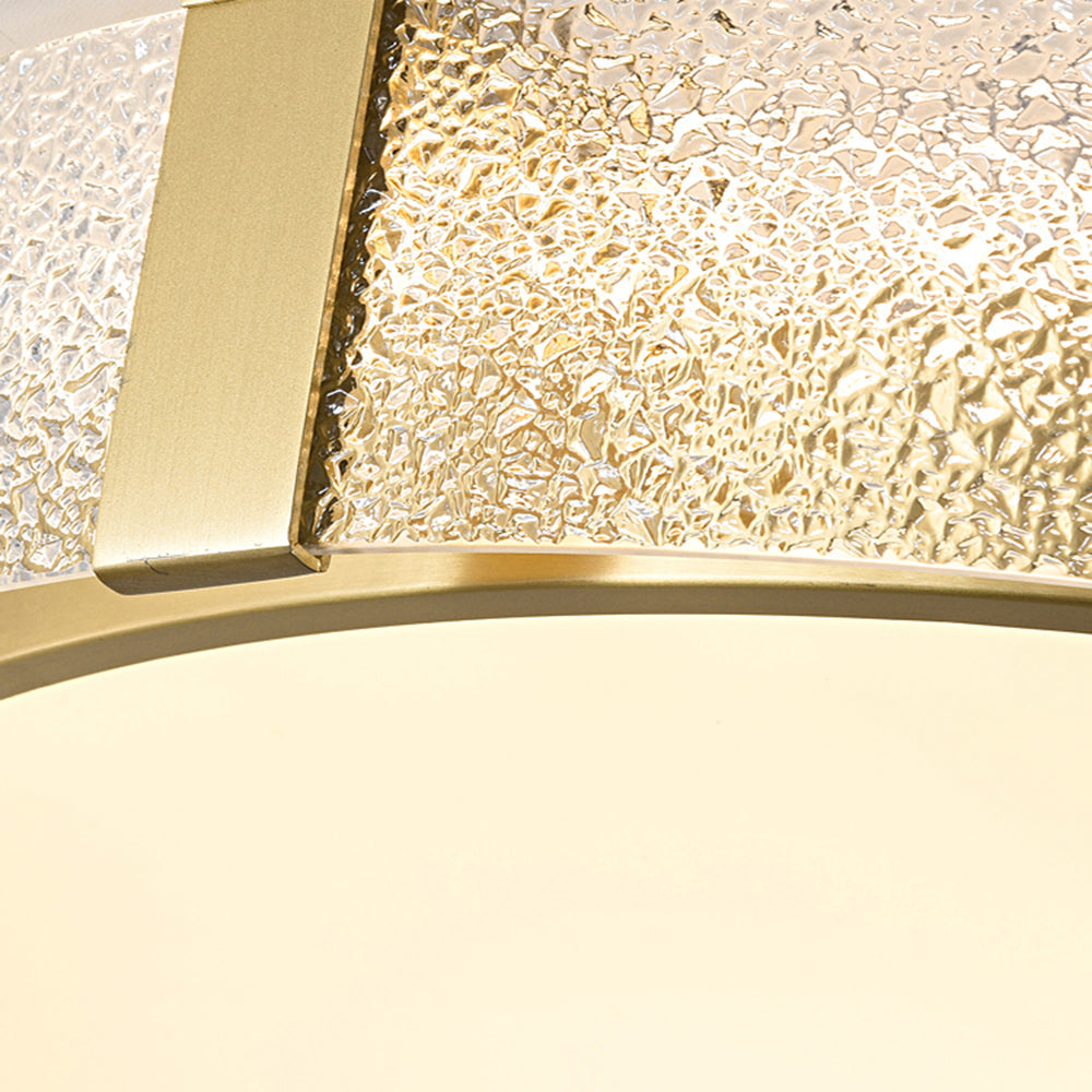 Quinn Moderne Ronde LED Plafondlamp Metaal/Glas Goud/Transparant Slaapkamer