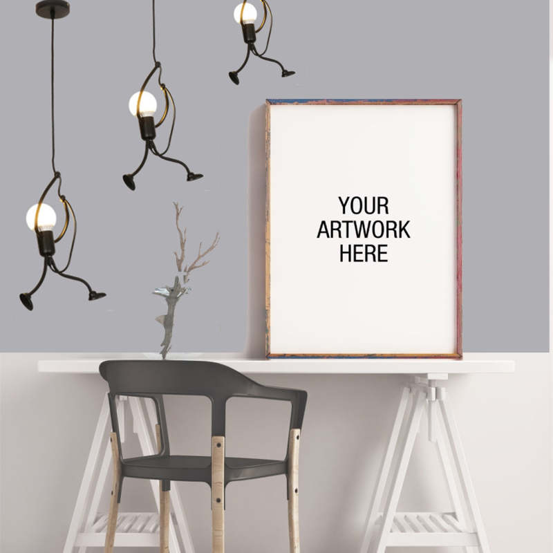 Salgado Retro Design Man LED Hanglamp Metaal Zwart/Wit Slaap/Woon/Eetkamer