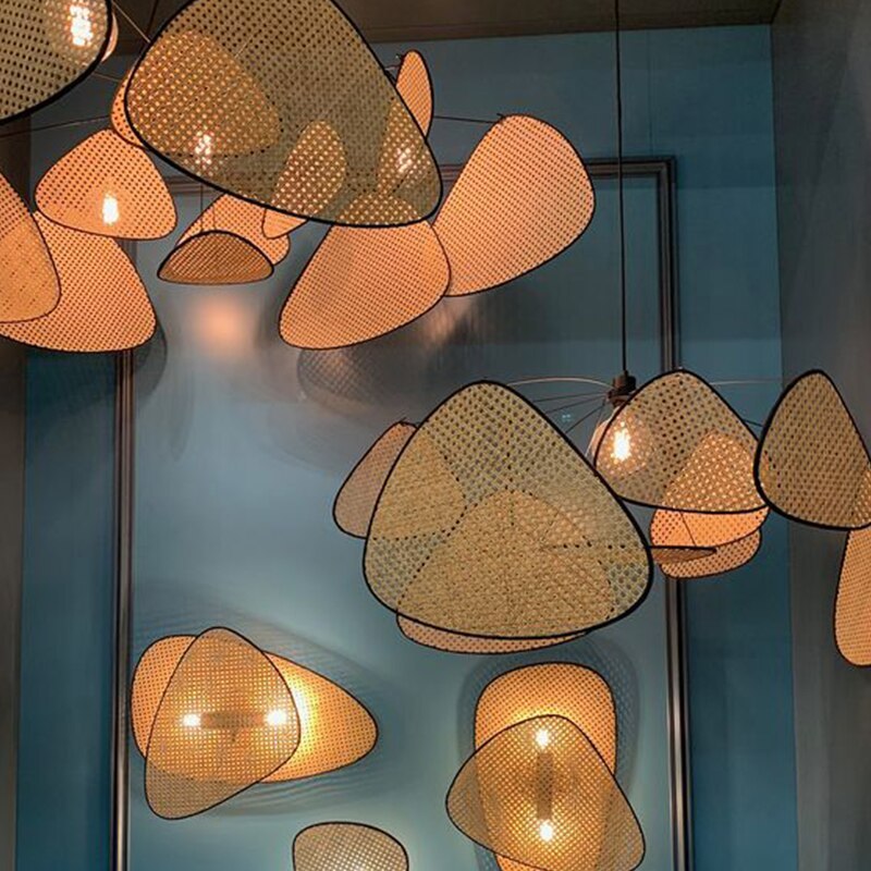 Ozawa Retro LED Hanglampen Metaal Rattan Eetkamer Woonkamer