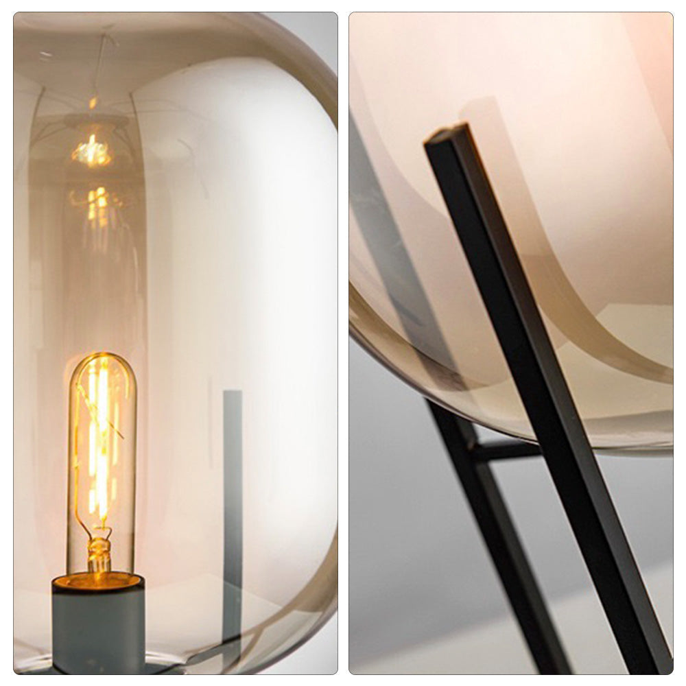 Salgado Ronde LED Vloerlamp Zwart Glas Metaal Woonkamer Slaapkamer
