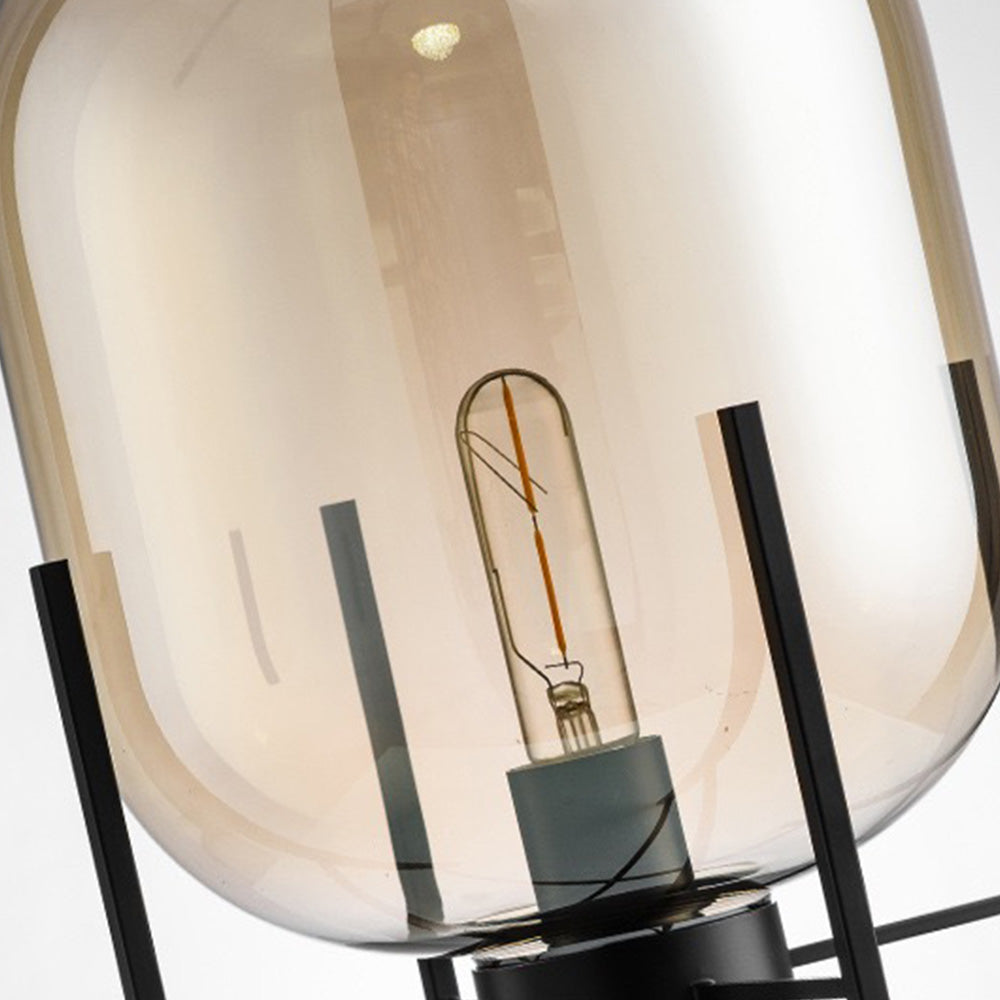 Salgado Ronde LED Vloerlamp Zwart Glas Metaal Woonkamer Slaapkamer