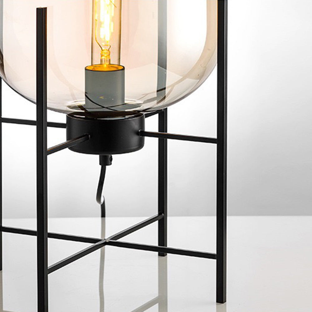 Salgado Ronde LED Vloerlamp Zwart Glas Metaal Woonkamer Slaapkamer