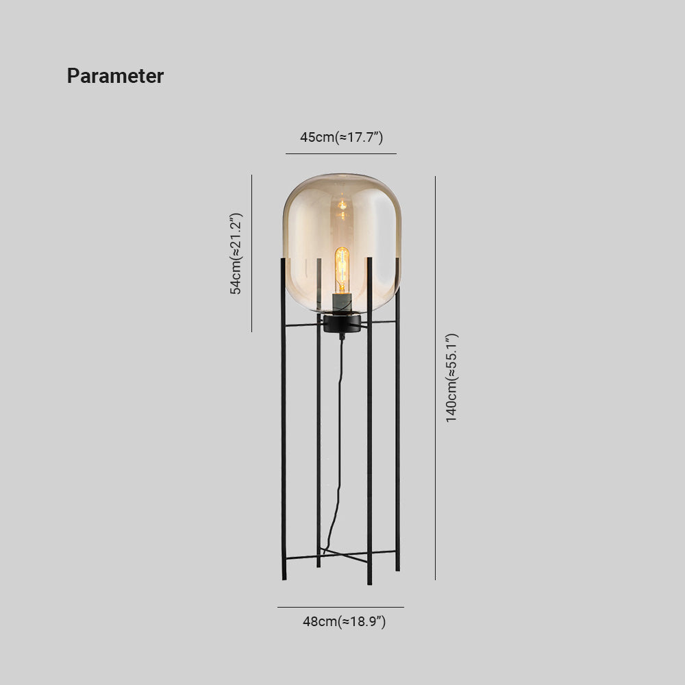 Salgado Ronde LED Vloerlamp Zwart Glas Metaal Woonkamer Slaapkamer
