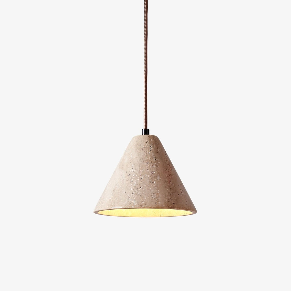 Cezoriel conische hanglamp van geel travertin