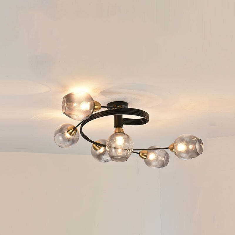 Valentina Moderne Mooi LED Plafondlampen Stijlvol Zwart Metaal/Glas Slaapkamer