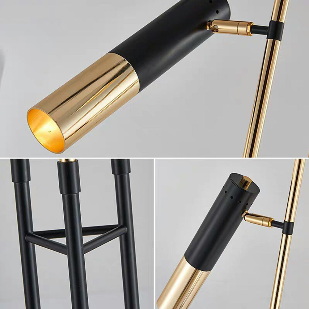 Salgado Vintage Design LED Vloerlamp Goud Zwart Metaal Woonkamer
