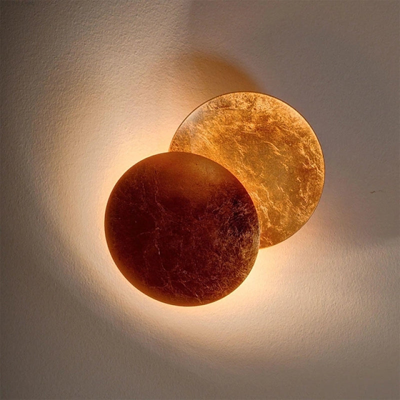 Elif Moderne Ronde LED Wandlamp Rood/Brons/Goud Metaal Slaap/Eet/Woonkamer