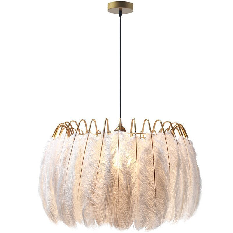 O'Moore Moderne Crown Shaped Hanglampen Zwart/Wit Metaal Veren Slaapkamer