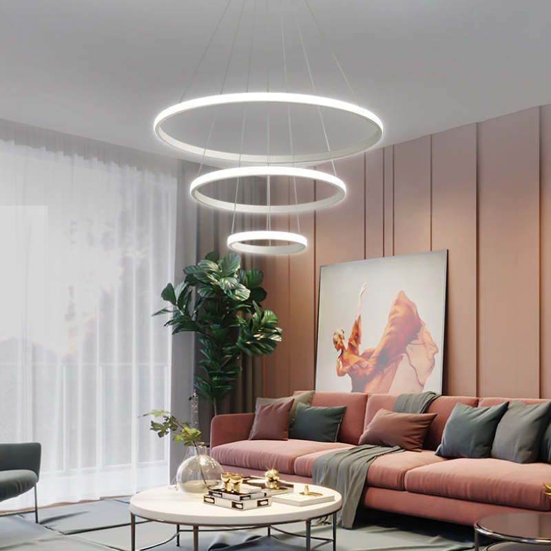 Arisha Moderne LED Hanglampen Wit Buitenste Verlicht 2/3/4 Ringen