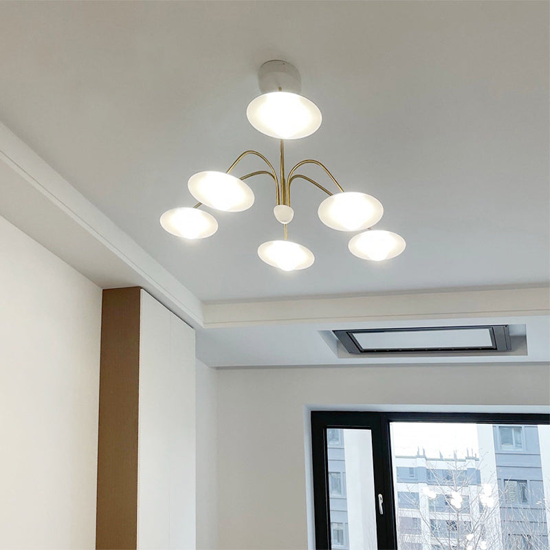 Cairns Ronde Moderne LED Hanglampen Wit Metaal Glas Slaapkamer