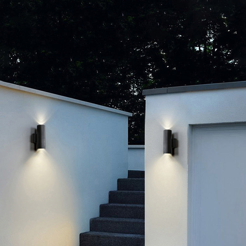 Orr Moderne Kleine LED Wandlampen Zwart Metaal Glas Hal Buiten Tuin