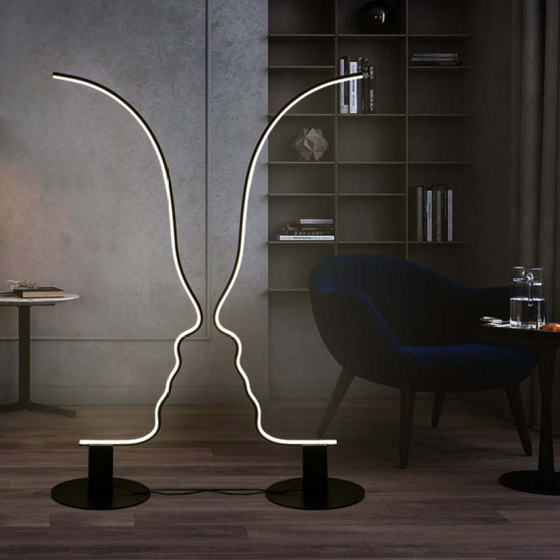 Edge Postmodern Menselijk Gezicht LED Vloerlampen Slaapkamer Woonkamer