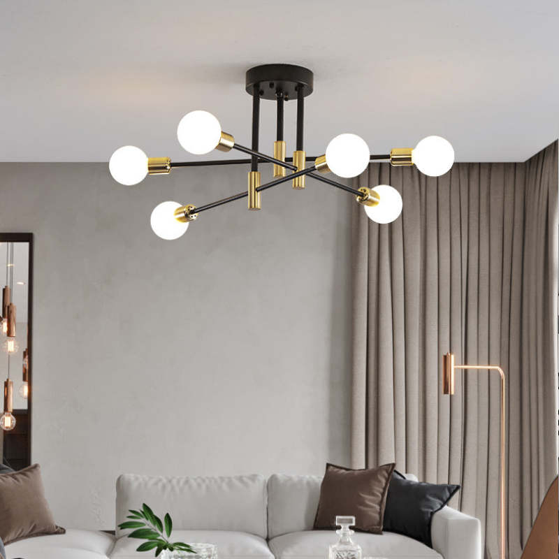 Valentina Moderne LED Plafondlamp Metaal/Glas Zwart/Goud Slaap/Woon/Eetkamer