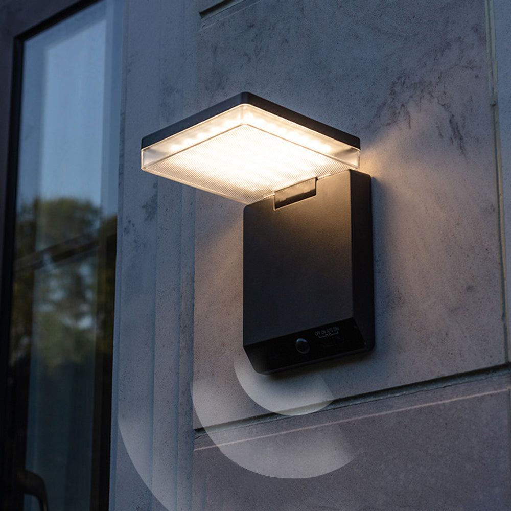 Orr Modern Design Kleine LED Wandlamp Zwart Sensor Solar Buiten