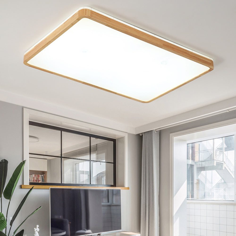 Ozawa Design Ronde LED Plafondlamp Hout Glas Woonkamer Slaapkamer