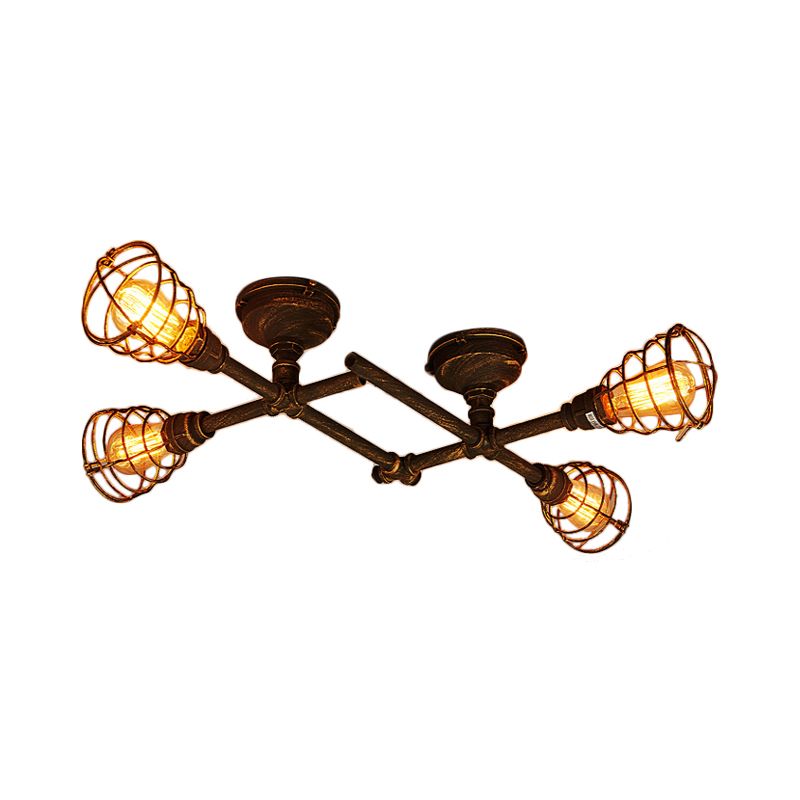 Alessio Industriële Design Multi-inbouw Plafondlamp Woonk/Eetkamer Messing