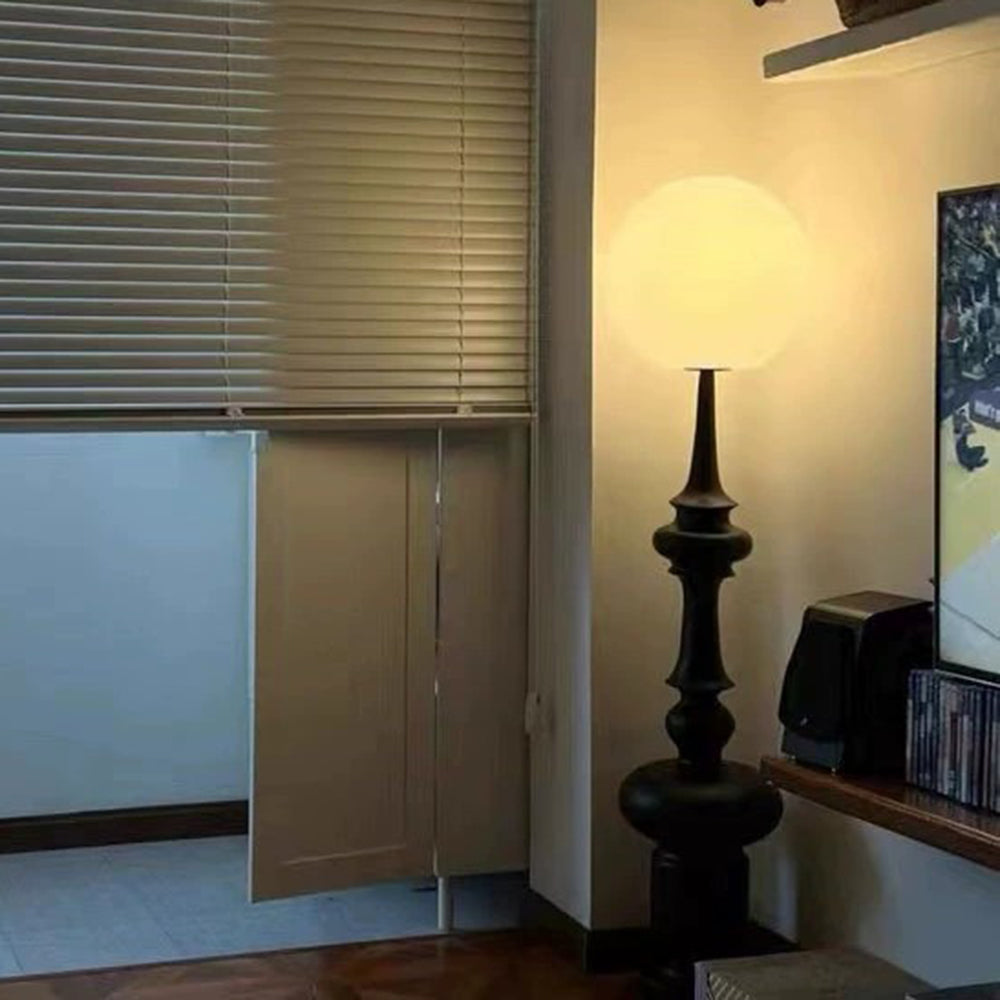 Salgado Rome LED Vloerlamp Zwart Metaal Glas Slaapkamer Eetkamer