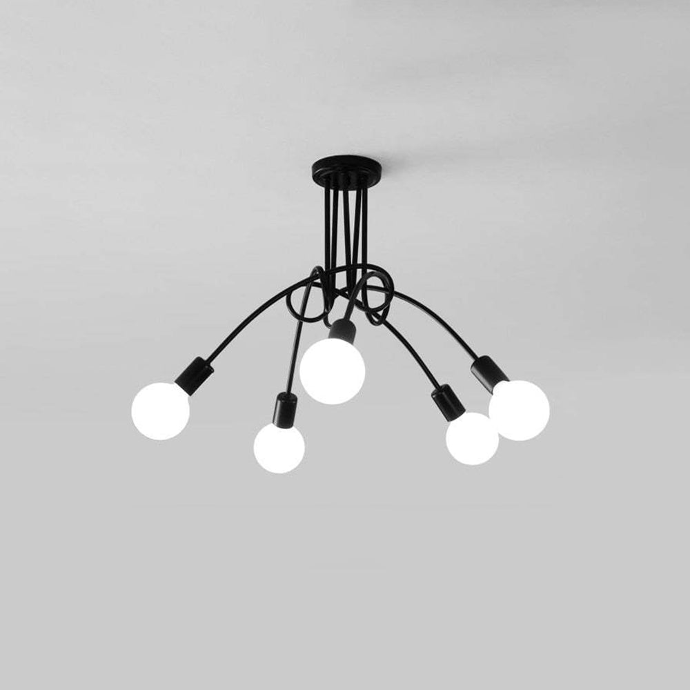 Valentina Moderne Lineaire Curve Plafondlampen Goud Zwart Woonkamer Slaapkamer