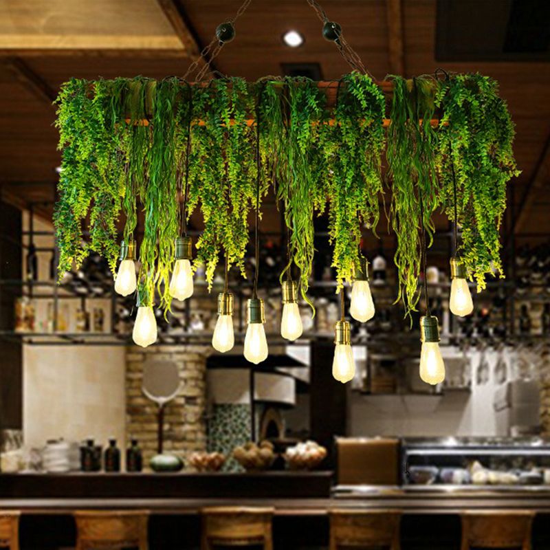 Nest Moderne Design LED Hanglamp Groen Hoot Kunstgras Woonkamer