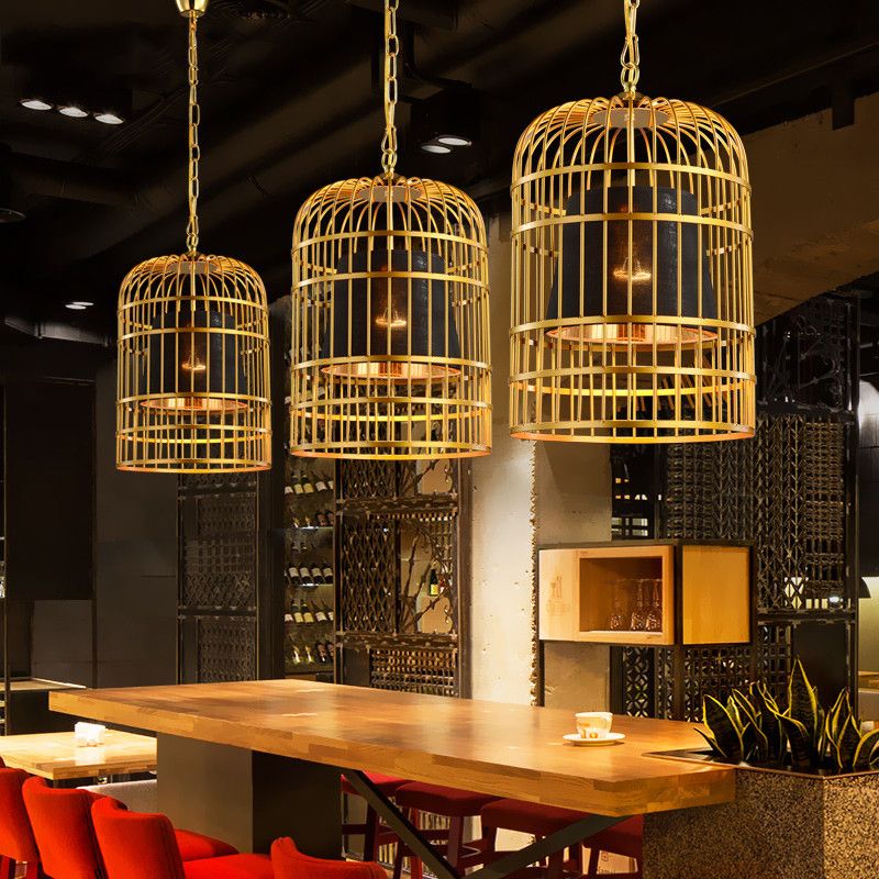 Alessio Vintage Bird Cage Metal Pendant Light