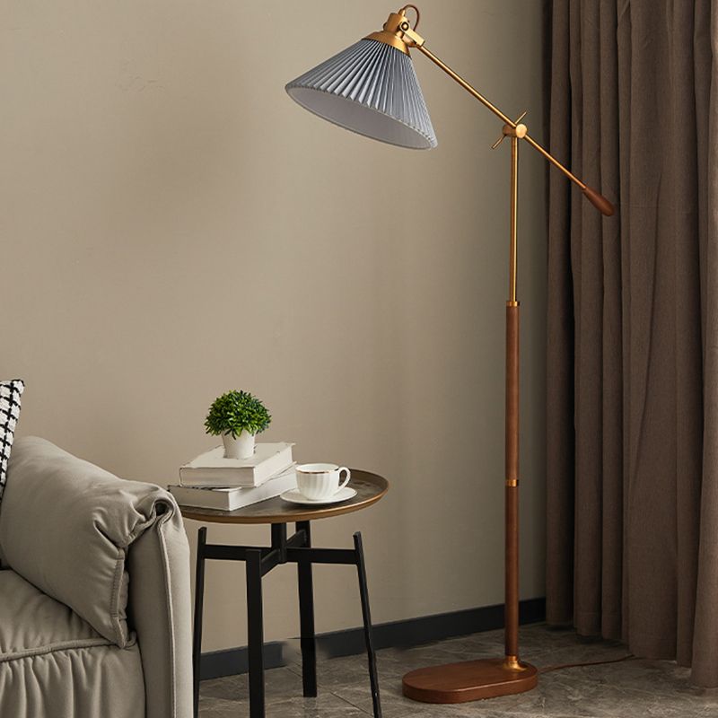 Ozawa Retro Design LED Vloerlamp Geplooid Metaal/Hout Woonkamer/Slaapkamer