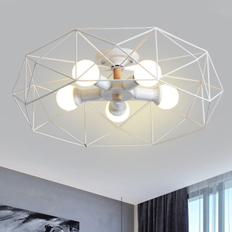 Cooley Moderne Geometrische Lantaarn Metaal Inbouw Plafondlamp Zwart/Wit/Goud