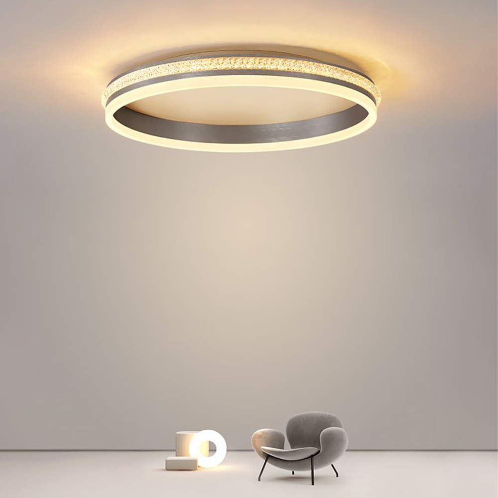 Quinn Modern Round Plafondlamp Sliver Metaal Slaapkamer Woonkamer Eetkamer