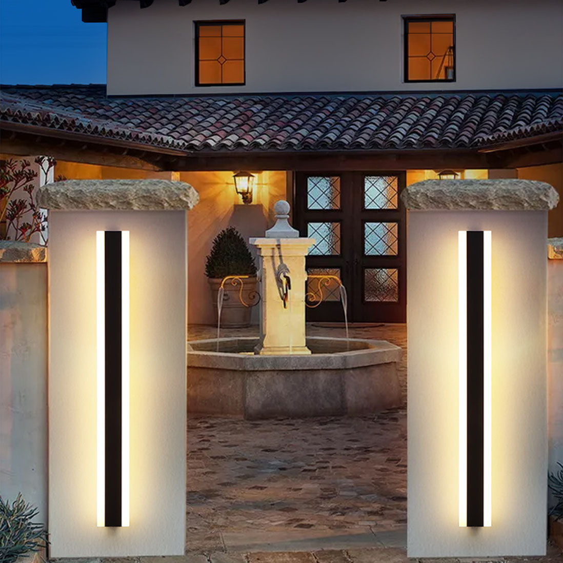 Orr Moderne Rechthoekig LED Buitenlamp Metaal/Acryl Zwart Tuin/Stoeprand/Balkon