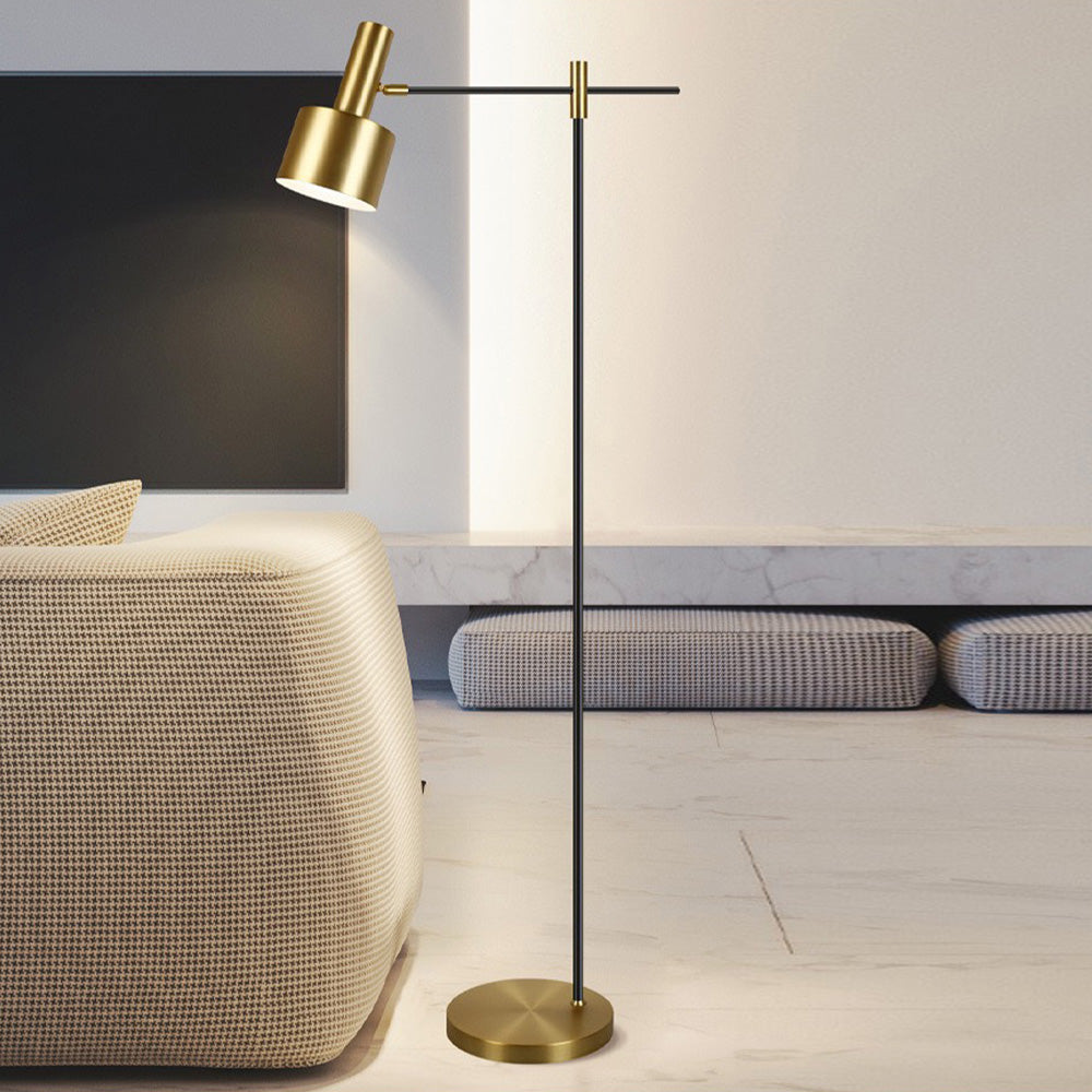 Freja Luxe Lineaire LED Vloerlamp Zwart Goud Metaal Slaapkamer Woonkamer