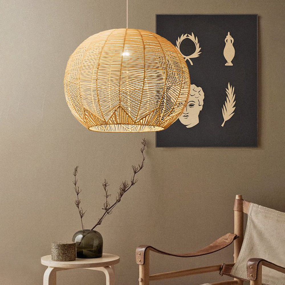 Ritta Vintage Design LED Hanglamp Rotan Metaal Studeerkamer