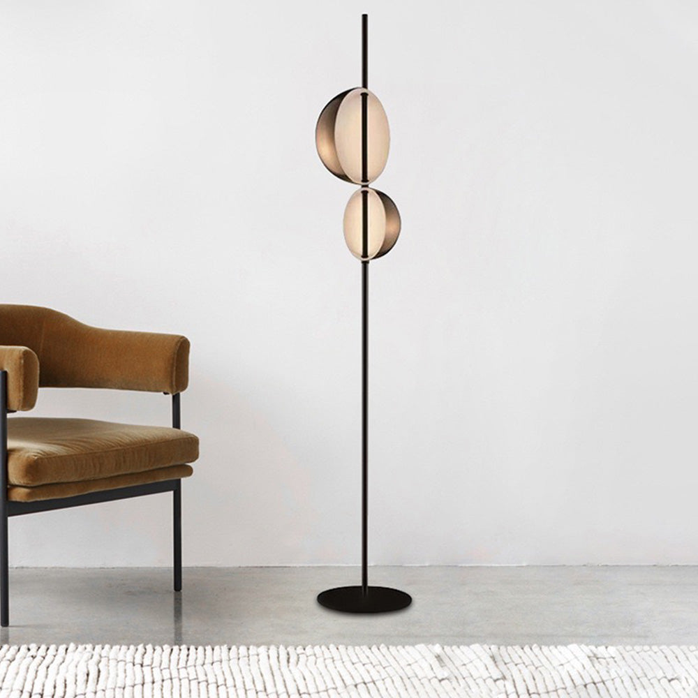 Salgado Ronde Design LED Vloerlamp Zwart Goud Metaal Slaapkamer