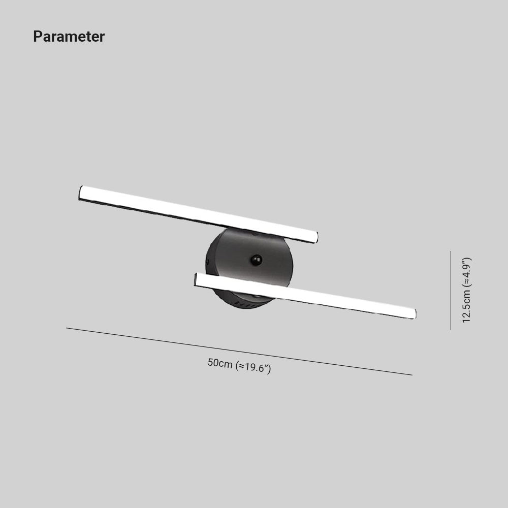 Edge Moderne LED Wandlamp Zwart/Zilver Woon/Slaap/Badkamer Binnen Kiezelzuurgel&Metaal