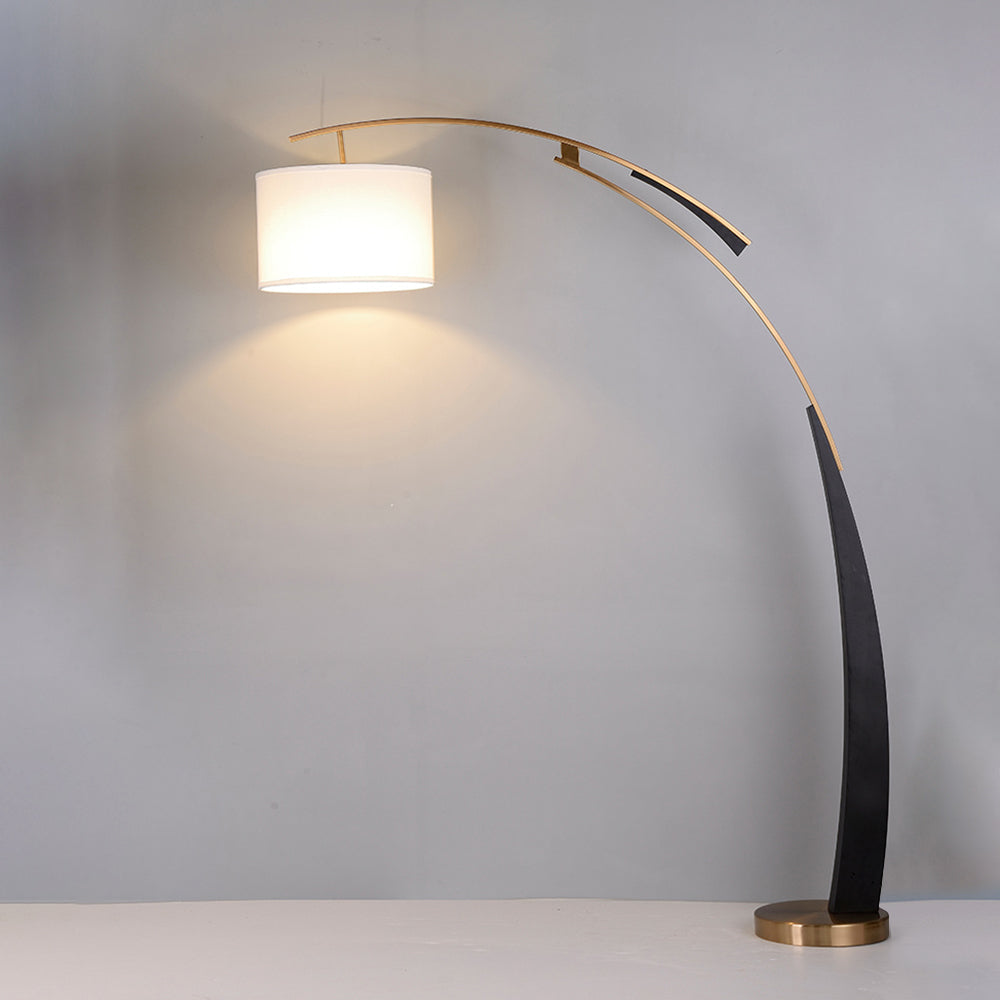 Salgado Moderne Design Vloerlamp Goud Zwart Stof Metaal Slaapkamer