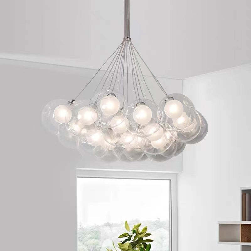 Valentina Ronde LED Hanglampen Wit Metaal Glas Slaapkamer Eetkamer