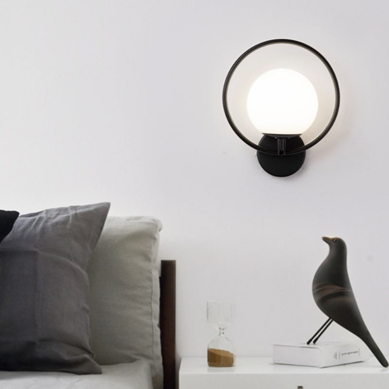 Valentina Moderne LED Indoor Wandlampen Zwart/Goud Glas Slaapkamer Hal